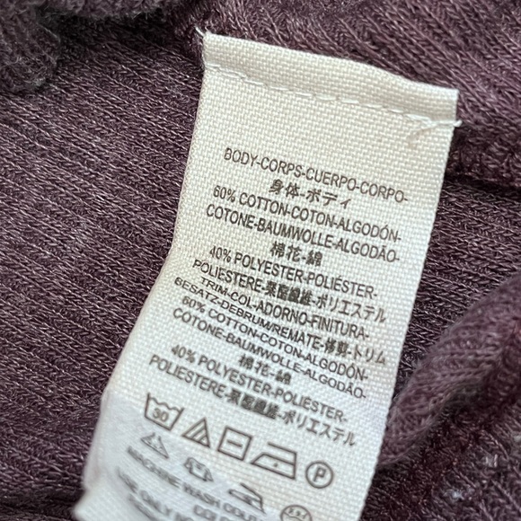 FREE PEOPLE Willow Thermal Oversized Top Waffle Knit In Wine Purple Size Medium - Picture 9 of 15